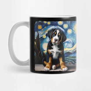 Starry Greater Swiss Mountain Dog Portrait - Dog Portrait Mug